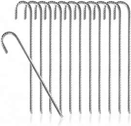 12x XL Heringe Erdnägel Stabil - Verzinkter Stahl 