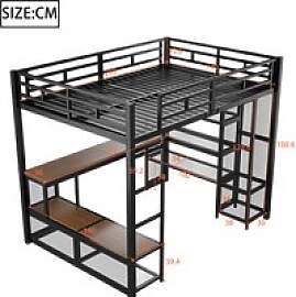 140x200cm Metallbett mit Stauraum USB