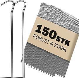 150x Heringe verzinkter Stahl 20 x 3 cm Ø 3,5 mm
