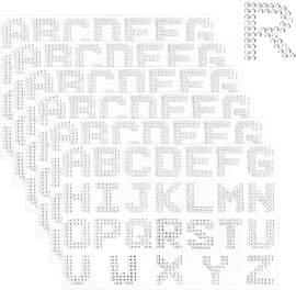 156 Stück Alphabet Aufkleber Silber 26 Buchstaben 