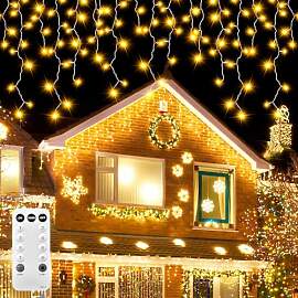 15m 600LED Eisregen Lichterkette für Außen