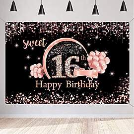 16. Geburtstag Mädchen Deko, Sweet 16 Banner