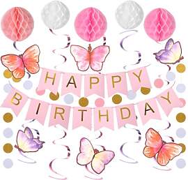 16 Stück Happy Birthday Girlande Geburtstagsdeko