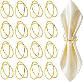 16 Stück Serviettenringe Gold, Servietten Ringe