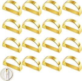 16 Stück Serviettenringe Gold Weihnachten,