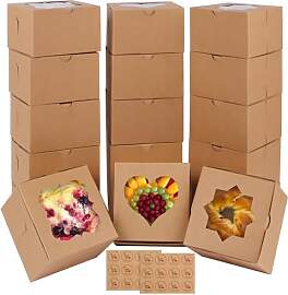 18 Stück Braun Kuchenverpackung Box aus