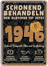 1946 Geschenk 80 Geburtstag Mann, Blechschild