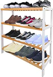 1ABOVE Schuhregal aus Bambus, Pflanzenregal,