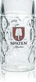 1 Liter Spaten Logo Noppenglas Bierkrug