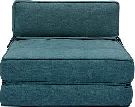 1-Sitzer-Schlafsessel in entenblauem Stoff KATY