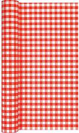 1 Tischläufer Karo rot 490x40cm