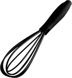 1 x schwarzer Mini-Silikon-Schneebesen,