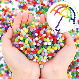 2000 Stück Mini Pompons 5mm Bunt Klein Pompons
