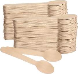 200 Holzlöffel Klein 14cm Einwegbesteck Holz