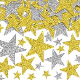 200 Stück Glitzerstern Aufkleber, Selbstklebend