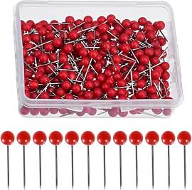 200 Stück Stecknadeln Mit Kopf, Rot 4mm Rund