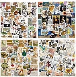 200 Stück Vintage Sticker Set, Wasserfeste