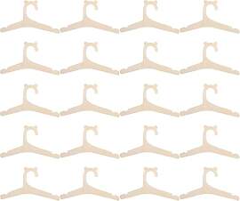 20er Set Kleiderbügel aus Holz für Babykleidung