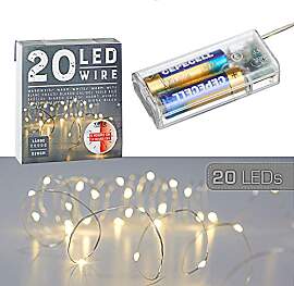 20 LED Mikro Draht Lichterkette mit Timer