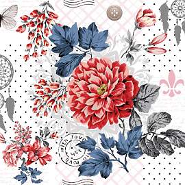 20 Servietten Pfingstrose Vintage Blumen 33cm