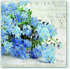 20 Servietten Vergissmeinnicht Blumen Sommer 33cm