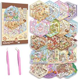 20 Sets DIY 3D-Hausaufkleber-Set, ungiftig und