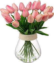 20 Stück Künstliche Tulpen, Latex und Seide