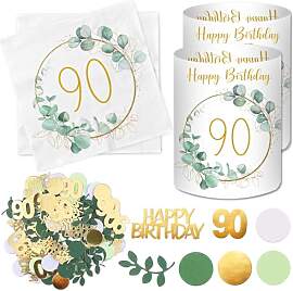 20 Stück Servietten 90 Geburtstag+ 12 Windlicht