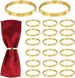 20 Stück Serviettenringe Gold, Serviettenringe