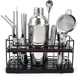 20-teiliges Cocktail Shaker Set mit Stand, 750ml