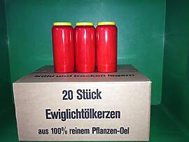 20 x Vegane Grabkerzen 100 % Pflanzen Öl