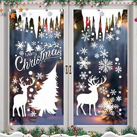 214 Stück Weihnachten Fenstersticker, Weiß