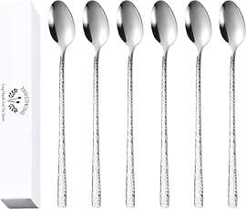 21,6 cm gehämmerter Eisteelöffel, langer Griff,