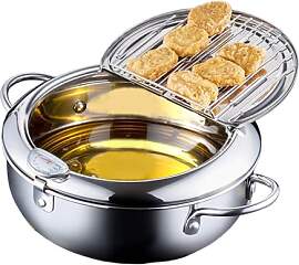 2,2L Fritteuse Topf,Japanischer Frittiertopf mit