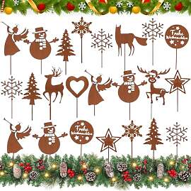 22PCS Garten Roststecker Metall Adventskranz Rost