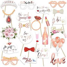 23 Stück Hochzeit Fotobox Accessoires, Requisiten 