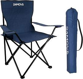24MOVE® Faltstuhl blau Campingstuhl Anglerstuhl