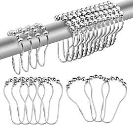 24 Stück Duschvorhangringe mit Gleitsystem, 7.5 x 