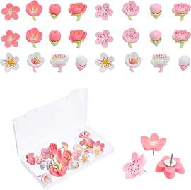 24 Stück Kirschblüten Reißzwecken, Flower Push