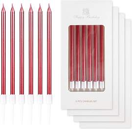 24 Stück rote Geburtstagskerzen,