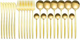 24-teiliges Gold-Besteckset für 6 Personen, aus