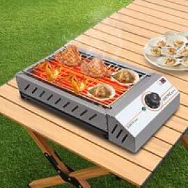 2,5KW BBQ-Grill, Edelstahl Elektrischer Tragbarer