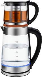 2,5L + 1L Elektrischer Glas-Wasserkocher, 1800W