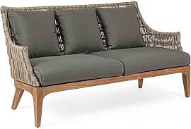 2,5 Sitzer Sofa Keilani aus Teakholz, modern,