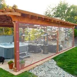 2,5x6m Transparente PVC-Regenschutzplane 0,5mm