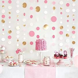 26Ft Polka Dots Girlanden Hängende Papier Kreis