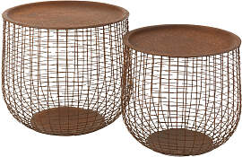 2 Beistelltischen Körbe Metall Rost