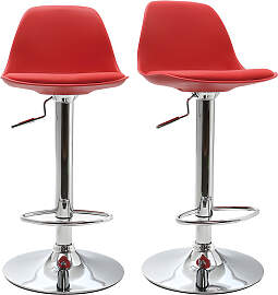 2 Design-Barhocker Rot STEEVY