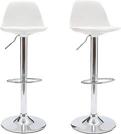 2 Design-Barhocker STEEVY Weiß