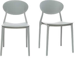 2 Design-Stühle Grau Polypropylen ANNA